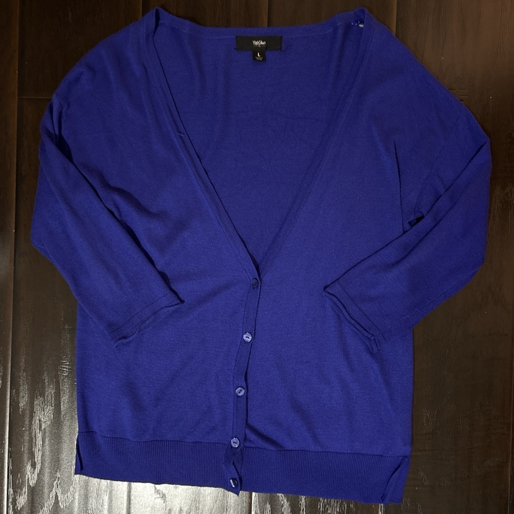Blue Cardigan Sweater Classic Style